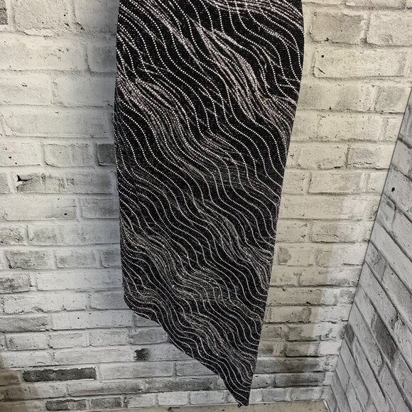 Vintage 90s Y2K One Shoulder Asymmetric High Low Hem Metallic Maxi Dress - Picture 10 of 16